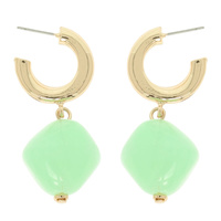 MARBLED PILLOW DROP HOOP EARRINGS