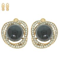 PEARL SWIRL HALO CLIP-ON EARRINGS