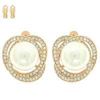 PEARL SWIRL HALO CLIP-ON EARRINGS