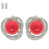 PEARL SWIRL HALO CLIP-ON EARRINGS