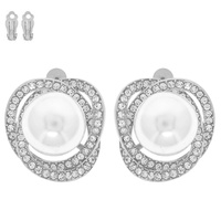 PEARL SWIRL HALO CLIP-ON EARRINGS