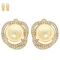 PEARL SWIRL HALO CLIP-ON EARRINGS