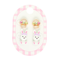 EASTER BUNNY BASKET STUD EARRING SET