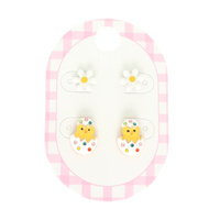 EASTER DAISY AND CHICK STUD EARRINGS SET