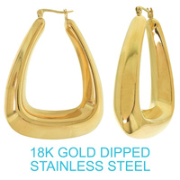 18K GOLD DIPPED TRIANGULAR HOOP EARRINGS