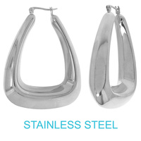 STAINLESS STEEL TRIANGULAR HOOP EARRINGS