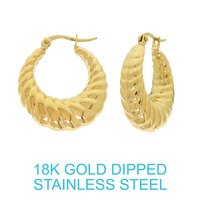 18K GOLD DIPPED CROISSANT HOOP EARRINGS