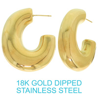 18K GOLD DIPPED CHUNKY HOOP EARRINGS