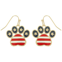 PATRIOTIC PAW DANGLE EARRINGS