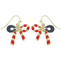 PATRIOTIC BOW DANGLE EARRINGS