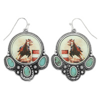 WESTERN RODEO BARREL RACER DROP EARRINGS