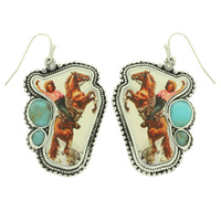WESTERN COWGIRL TURQUOISE DROP EARRINGS