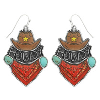 WESTERN HOWDY BANDANA DROP EARRINGS