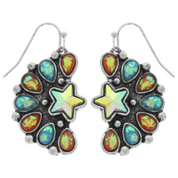WESTERN PATRIOTIC OPAL STAR EARRINGS