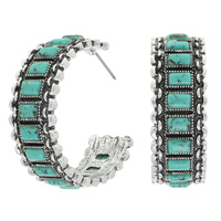 WESTERN TURQUOISE CUFF EARRINGS