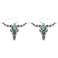 WESTERN BULL SKULL EARRINGS
