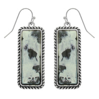 WESTERN RECTANGLE STONE EARRINGS