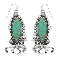 WESTERN BRONC DROP EARRINGS