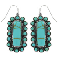 WESTERN RECTANGLE HALO EARRINGS