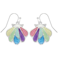 MULTICOLOR SCALLOP SHELL EARRINGS
