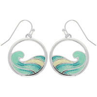 OPEN CIRCLE WAVE DANGLE EARRINGS
