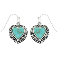 WESTERN FILIGREE HEART DANGLE EARRINGS