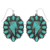 WESTERN TURQUOISE BOLT EARRINGS