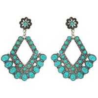 WESTERN TURQUOISE CHANDELIER EARRINGS