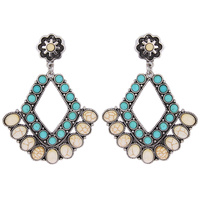 WESTERN TURQUOISE CHANDELIER EARRINGS