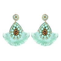 BEADED FRINGE TASSEL EARRING