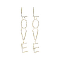 RHINESTONE LOVE DROP EARRING