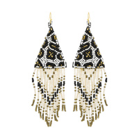 BEADED ANIMAL PRINT EARRING