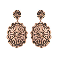INDIAN COIN CONCHO DESIGN POST EARRINGS