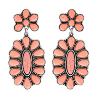 WESTERN TURQUOISE SQUASH BLOSSOM EARRINGS