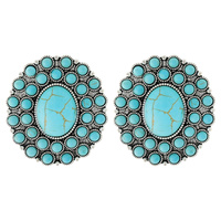 WESTERN TURQUOISE  FLOWER EARRINGS