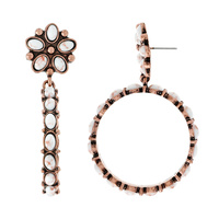 WESTERN TURQUOISE HOOP EARRINGS