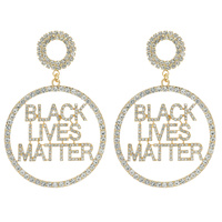BLM HOOP STONE EARRING