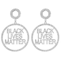 BLM HOOP STONE EARRING