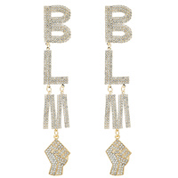 WORD DROP EARRING BLM