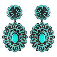 HANDMADE TURQUOISE CONCHO EARRINGS