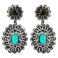 HANDMADE TURQUOISE CONCHO EARRINGS