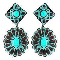 HANDMADE TURQUOISE CONCHO EARRINGS