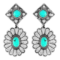 HANDMADE TURQUOISE CONCHO EARRINGS