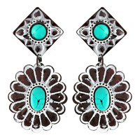 HANDMADE TURQUOISE CONCHO EARRINGS