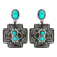 HANDMADE WESTERN TURQUOISE STONE EARRINGS
