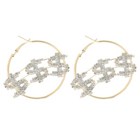 DOLLAR W/ 4.5MM HOOP EARRINGS