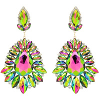 GLASS CRYSTAL TEAR EVENING EARRINGS