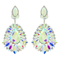 GLASS CRYSTAL TEAR EVENING EARRINGS