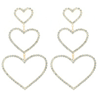 RHINESTONE HEART DROP EARRING