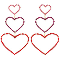 RHINESTONE HEART DROP EARRING